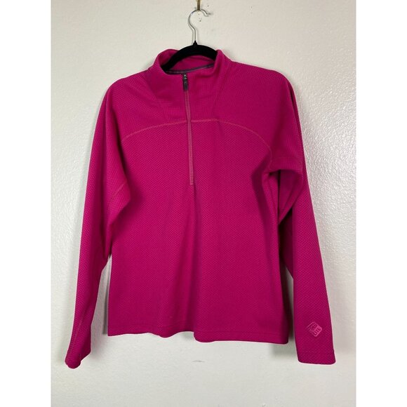 Salomon Pink Womens 1/4 Zip Long Sleeve Top Size Large Magenta Outdoor Mockneck - Picture 16 of 16